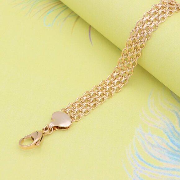 "Elegant Rose Gold Multi-Chain Bracelet with Adjustable Length, XPBL0861 - Picture 7 of 12